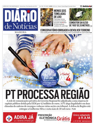 Edição do dia 25 Dezembro 2014 da pubicação Diário de Notícias