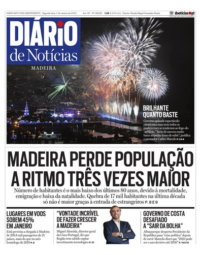 Edição do dia 2 Janeiro 2023 da pubicação Diário de Notícias
