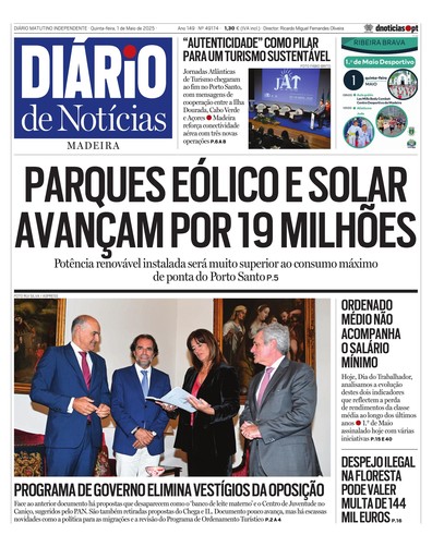 Edição do dia 1 Maio 2025 da pubicação Diário de Notícias