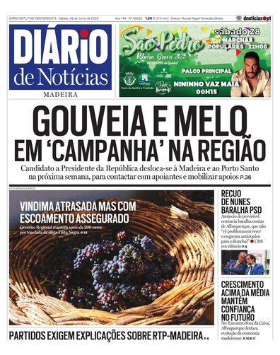 Edição do dia 28 Junho 2025 da pubicação Diário de Notícias