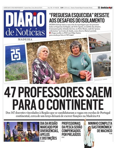 Edição do dia 2 Julho 2025 da pubicação Diário de Notícias