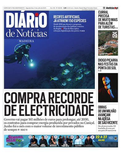 Edição do dia 14 Julho 2025 da pubicação Diário de Notícias