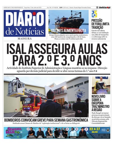 Edição do dia 15 Julho 2025 da pubicação Diário de Notícias
