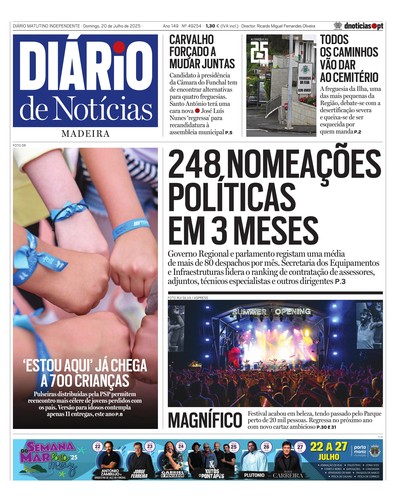 Edição do dia 20 Julho 2025 da pubicação Diário de Notícias