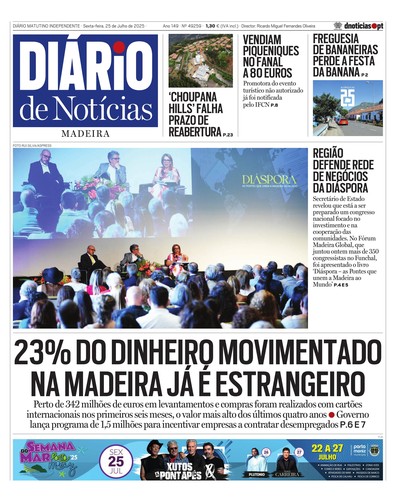 Edição do dia 25 Julho 2025 da pubicação Diário de Notícias