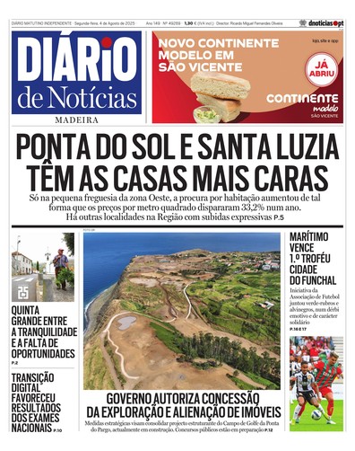 Edição do dia 4 Agosto 2025 da pubicação Diário de Notícias