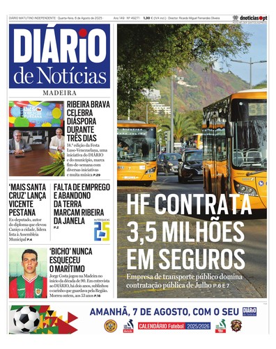 Edição do dia 6 Agosto 2025 da pubicação Diário de Notícias
