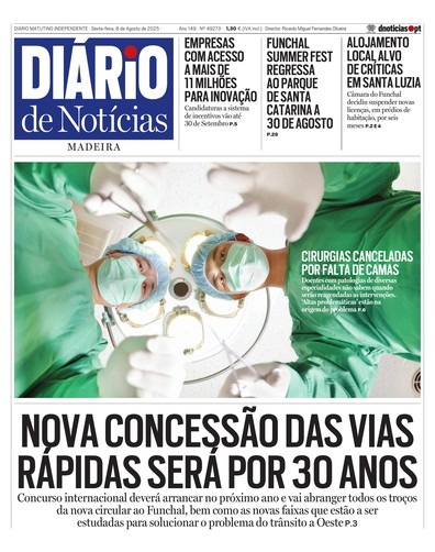 Edição do dia 8 Agosto 2025 da pubicação Diário de Notícias