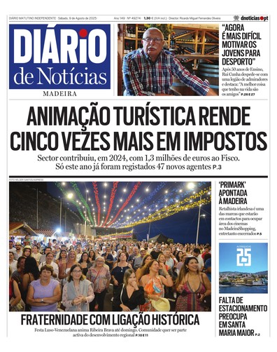 Edição do dia 9 Agosto 2025 da pubicação Diário de Notícias