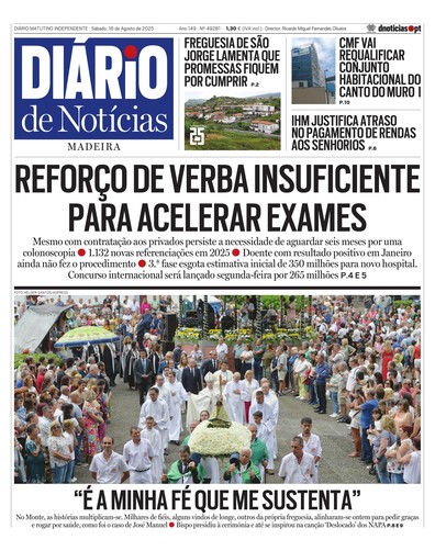 Edição do dia 16 Agosto 2025 da pubicação Diário de Notícias