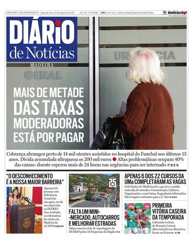 Edição do dia 25 Agosto 2025 da pubicação Diário de Notícias