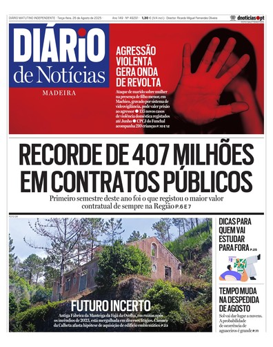Edição do dia 26 Agosto 2025 da pubicação Diário de Notícias