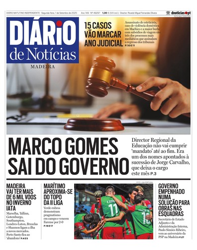 Edição do dia 1 Setembro 2025 da pubicação Diário de Notícias