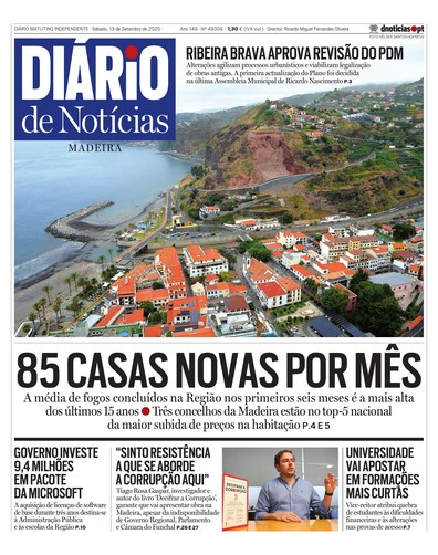 Edição do dia 13 Setembro 2025 da pubicação Diário de Notícias