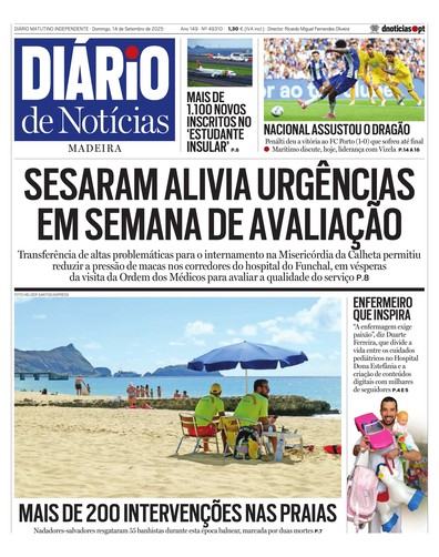 Edição do dia 14 Setembro 2025 da pubicação Diário de Notícias