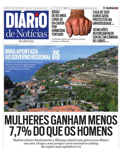 Edição do dia 18 Setembro 2025 da pubicação Diário de Notícias