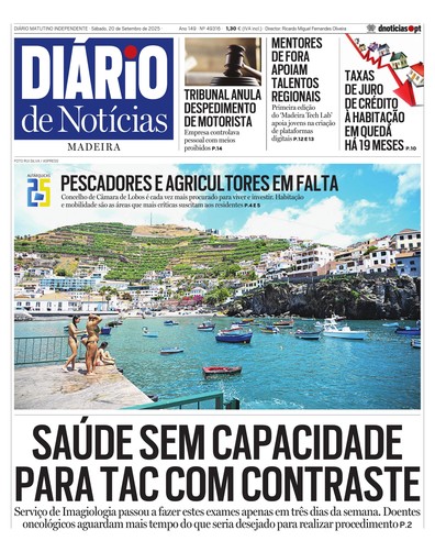 Edição do dia 20 Setembro 2025 da pubicação Diário de Notícias