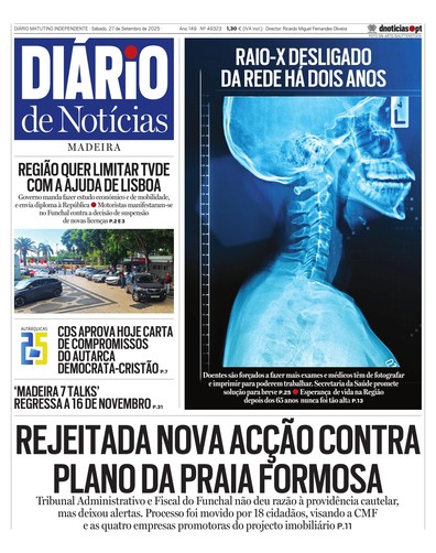 Edição do dia 27 Setembro 2025 da pubicação Diário de Notícias