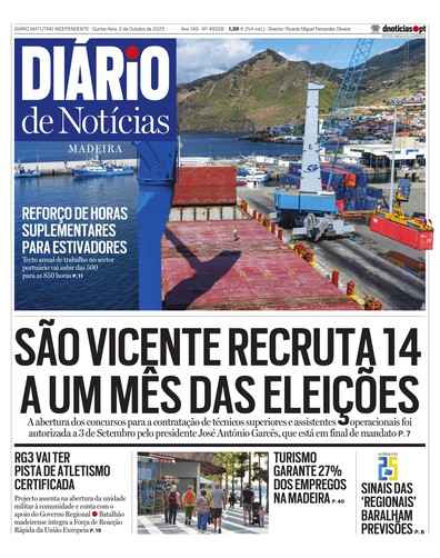 Edição do dia 2 Outubro 2025 da pubicação Diário de Notícias