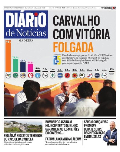 Edição do dia 9 Outubro 2025 da pubicação Diário de Notícias