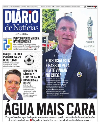 Edição do dia 14 Outubro 2025 da pubicação Diário de Notícias