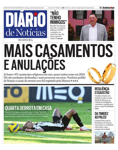 Edição do dia 2 Novembro 2025 da pubicação Diário de Notícias