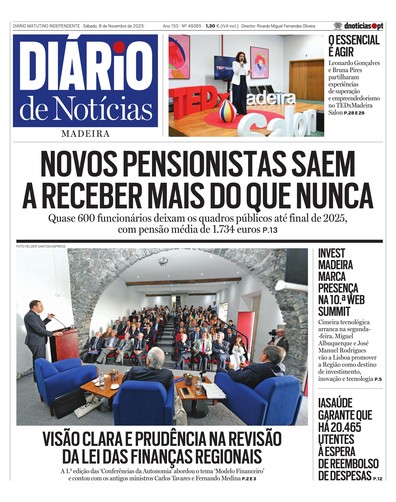 Edição do dia 8 Novembro 2025 da pubicação Diário de Notícias