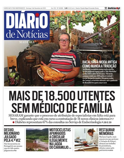 Edição do dia 9 Novembro 2025 da pubicação Diário de Notícias