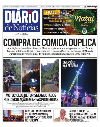 Edição do dia 29 Novembro 2025 da pubicação Diário de Notícias