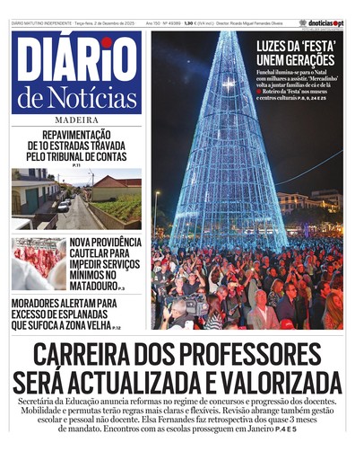 Edição do dia 2 Dezembro 2025 da pubicação Diário de Notícias