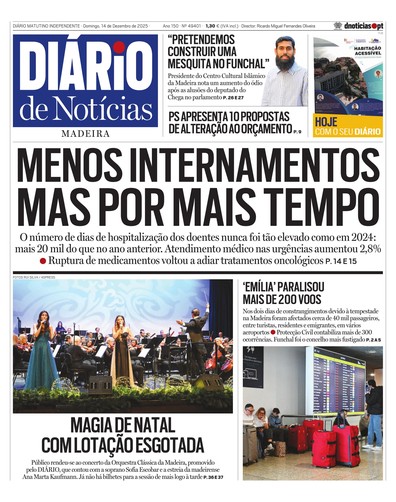 Edição do dia 14 Dezembro 2025 da pubicação Diário de Notícias