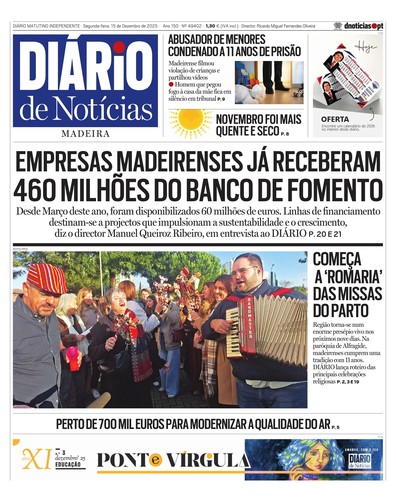 Edição do dia 15 Dezembro 2025 da pubicação Diário de Notícias