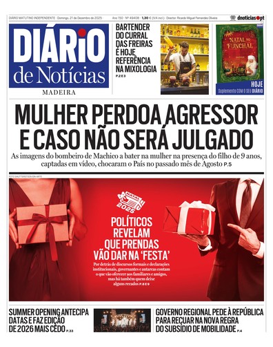 Edição do dia 21 Dezembro 2025 da pubicação Diário de Notícias