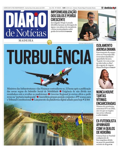 Edição do dia 8 Janeiro 2026 da pubicação Diário de Notícias