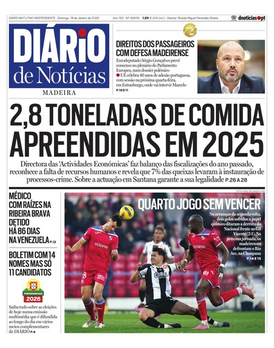 Edição do dia 18 Janeiro 2026 da pubicação Diário de Notícias