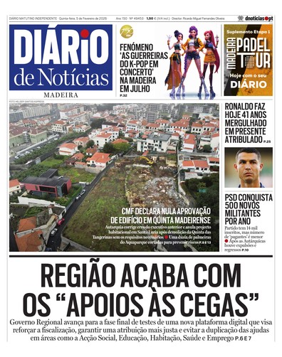 Edição do dia 5 Fevereiro 2026 da pubicação Diário de Notícias