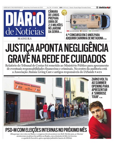 Edição do dia 6 Fevereiro 2026 da pubicação Diário de Notícias