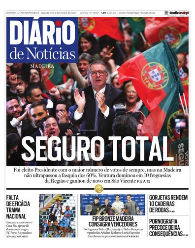 Edição do dia 9 Fevereiro 2026 da pubicação Diário de Notícias