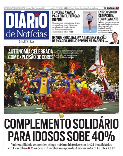 Edição do dia 15 Fevereiro 2026 da pubicação Diário de Notícias