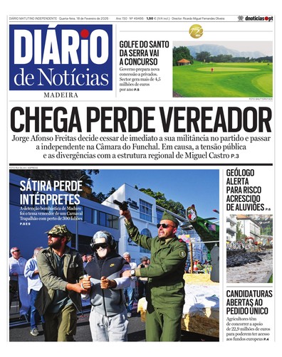 Edição do dia 18 Fevereiro 2026 da pubicação Diário de Notícias