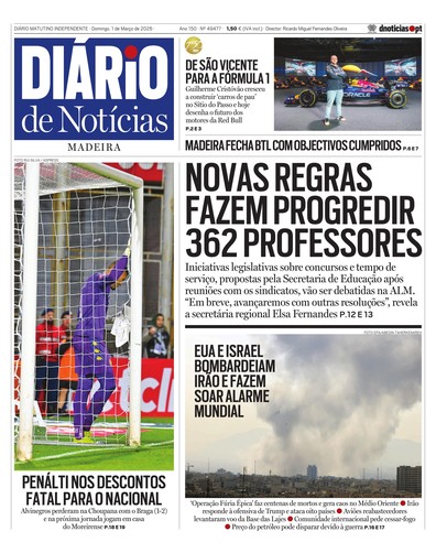 Edição do dia 1 Março 2026 da pubicação Diário de Notícias