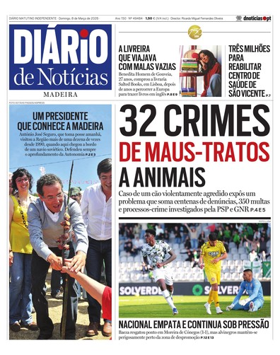 Edição do dia 8 Março 2026 da pubicação Diário de Notícias