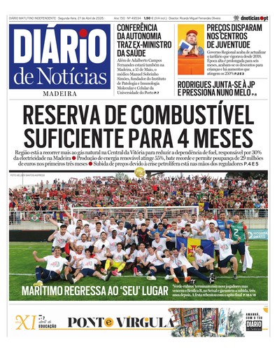 Edição do dia 27 Abril 2026 da pubicação Diário de Notícias
