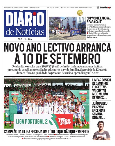 Edição do dia 2 Maio 2026 da pubicação Diário de Notícias