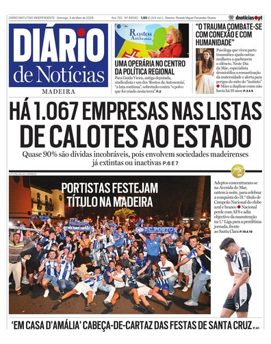 Edição do dia 3 Maio 2026 da pubicação Diário de Notícias