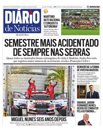 Edição do dia 2 Agosto 2026 da pubicação Diário de Notícias