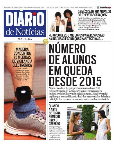 Edição do dia 3 Agosto 2026 da pubicação Diário de Notícias