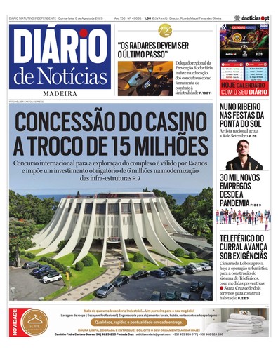 Edição do dia 6 Agosto 2026 da pubicação Diário de Notícias