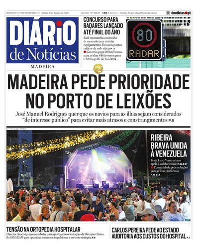 Edição do dia 8 Agosto 2026 da pubicação Diário de Notícias