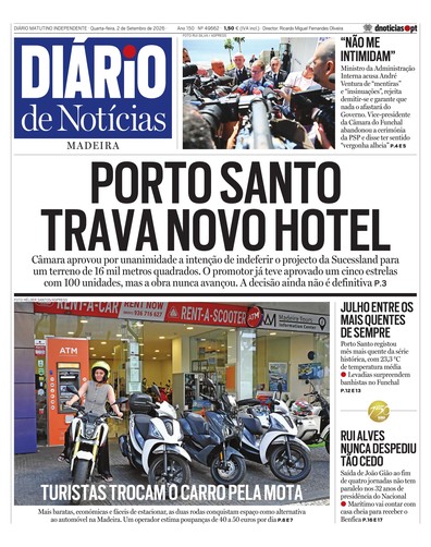Edição do dia 2 Setembro 2026 da pubicação Diário de Notícias